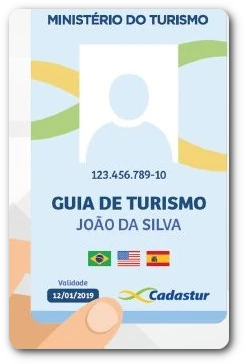 imagem do modelo de crachá de Guia de Turismo